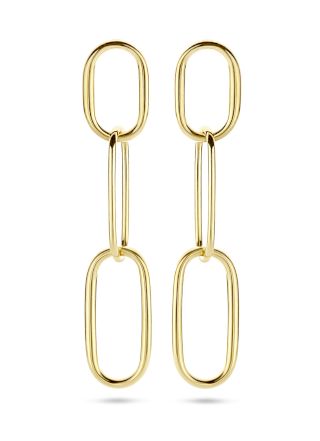 Oorhangers Oval Office van zilver goud verguld Lengte 7 cm